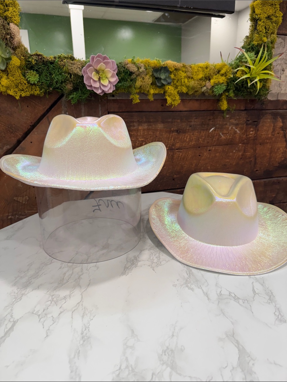 Women’s Iridescent Cowboy Hat - White